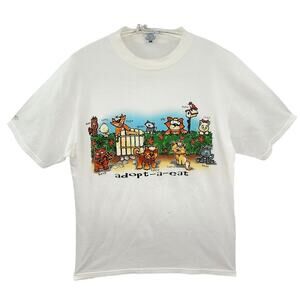 Crazy Shirts Hawaii Y2K Cat Graphic Short Sleeve‎ Men’s Vintage Casual Tee